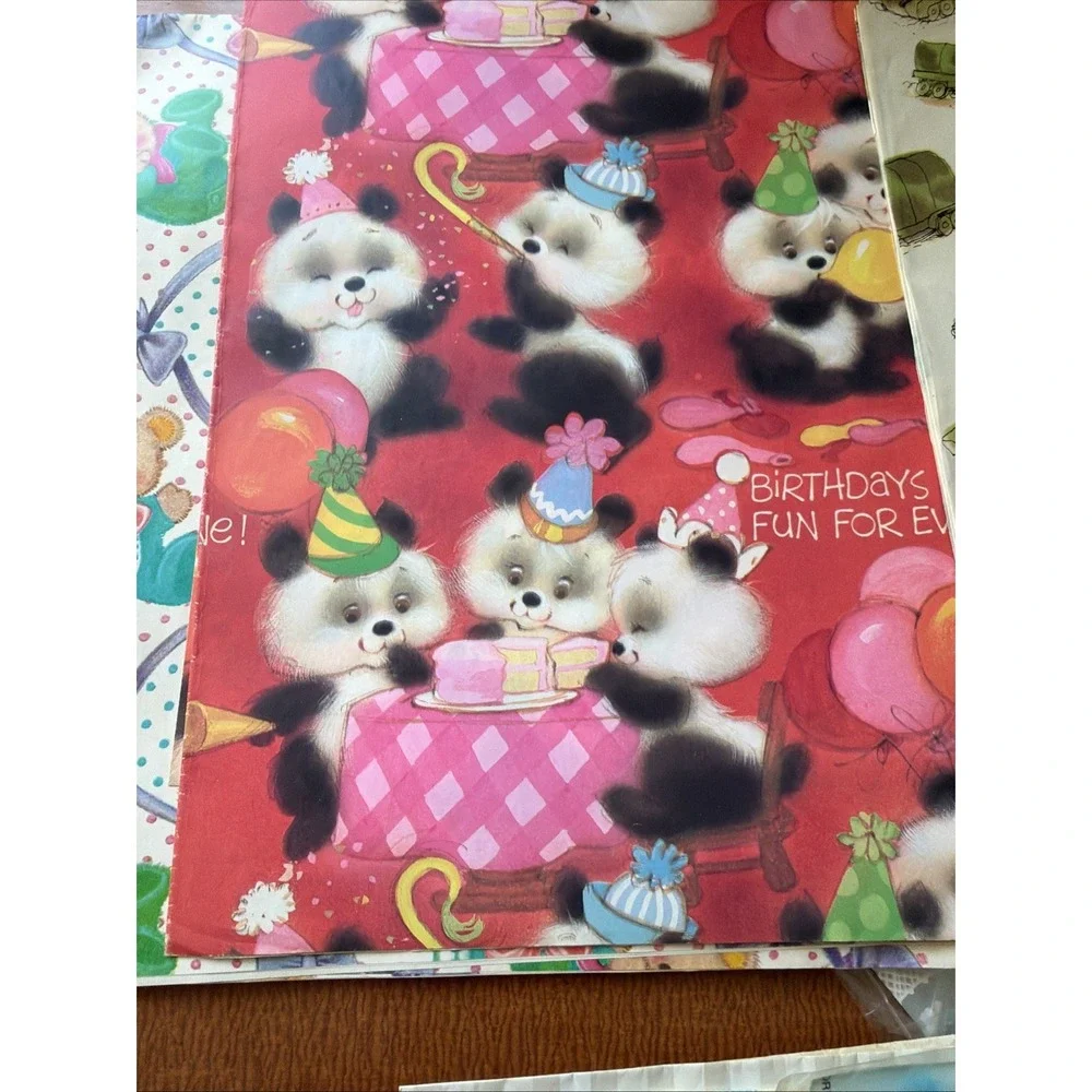 Vintage Gift Wrap Wedding Birthday Kids Baby Mixed Lot NOS Sealed +Partial Pkgs